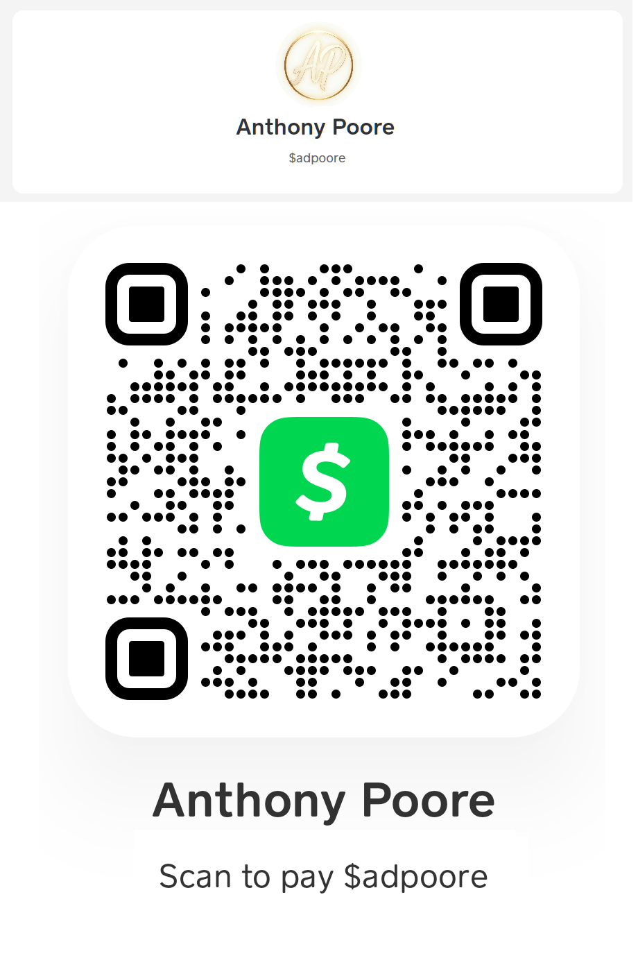Cash App QR Code $ADPoore
